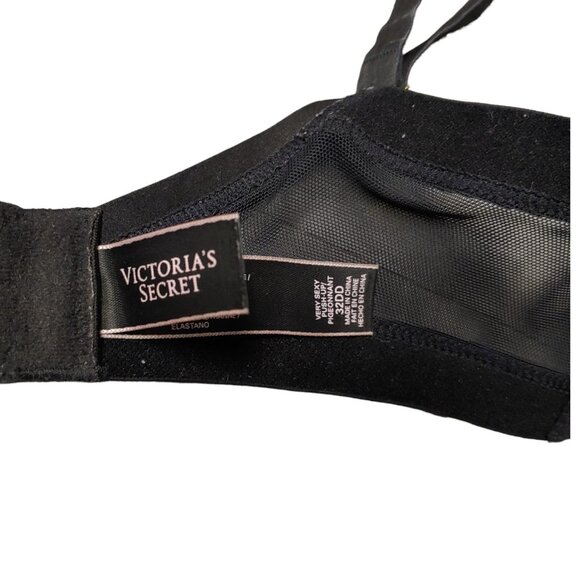 Victoria’s Secret Very Sexy Push Up Bra 32DD Black Lace Satin Limited Edition - Picture 4 of 16